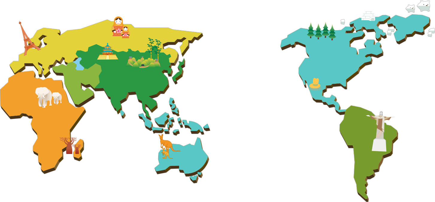 세계지도 일러스트
